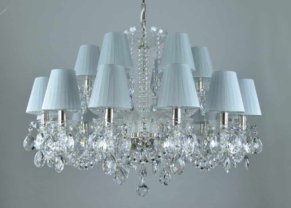 Bespoke glass chandelier crafted in Europe