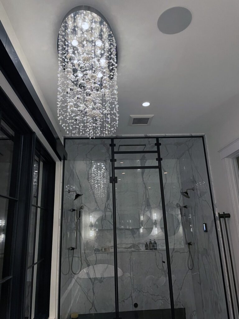 Modern chandelier inspired by traditional craftsmanship