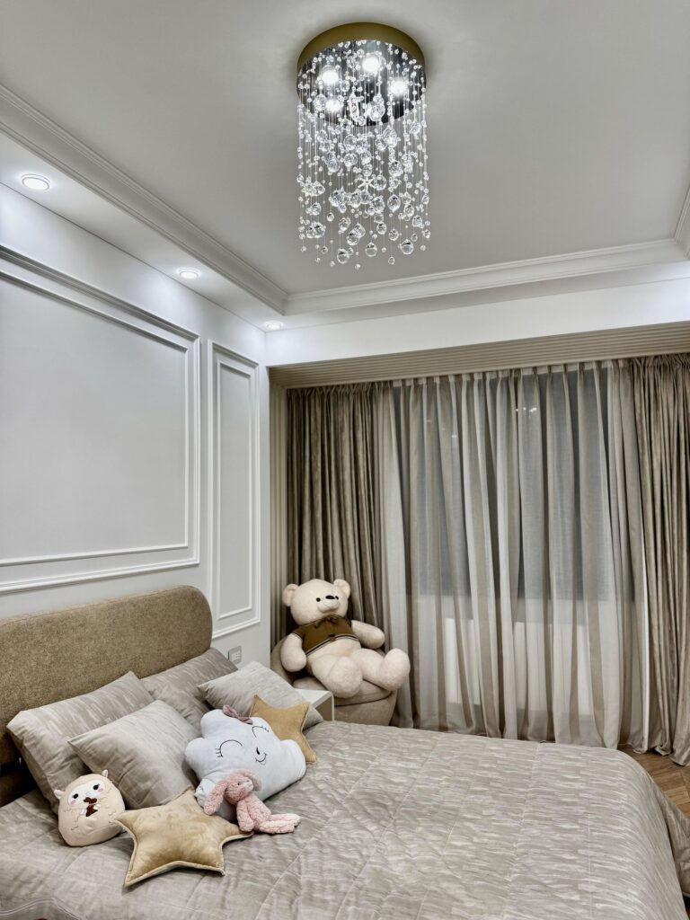 Luxury interior lighting with crystal elements