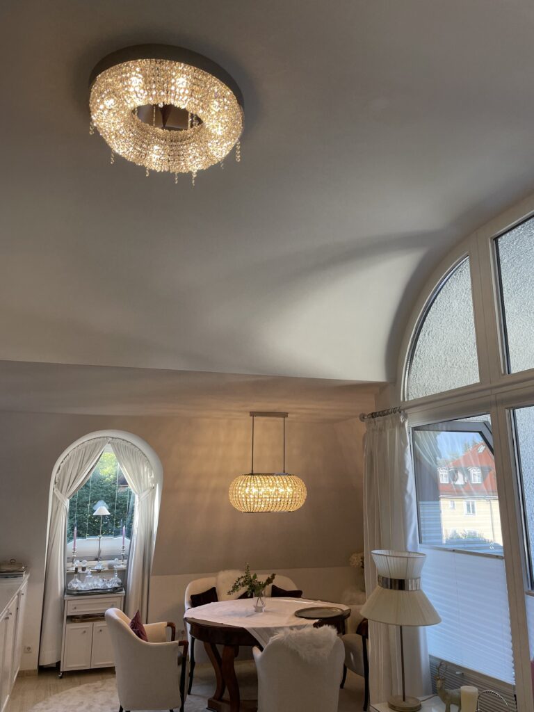 Luxury interior decor with bespoke chandelier